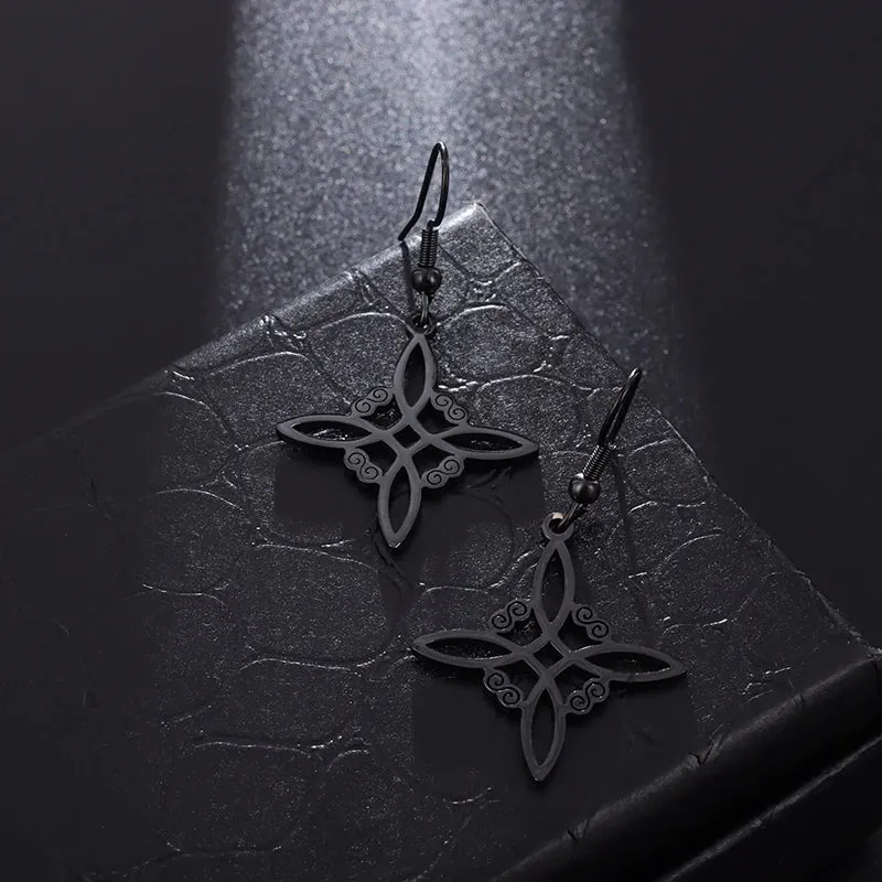 Witchcraft Witch Knot Bracelet Stainless Steel Geometric Cutout Flower Box Chain Cuff Bracelet Women Amulet Jewelry