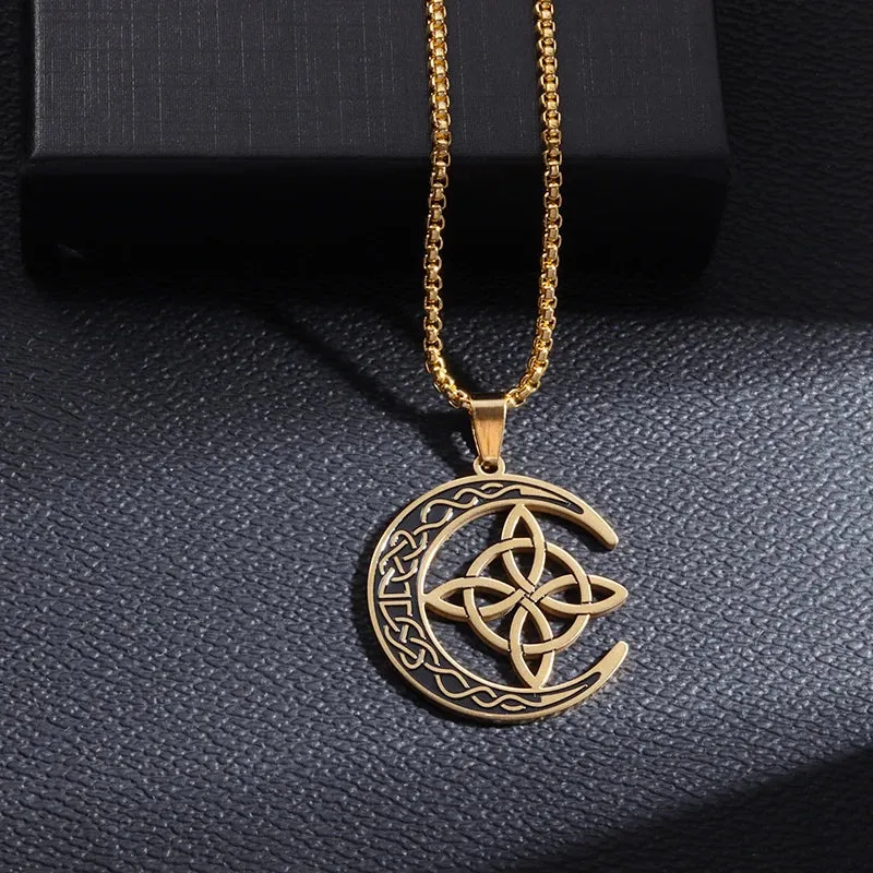 Witchcraft Witch Knot Bracelet Stainless Steel Geometric Cutout Flower Box Chain Cuff Bracelet Women Amulet Jewelry