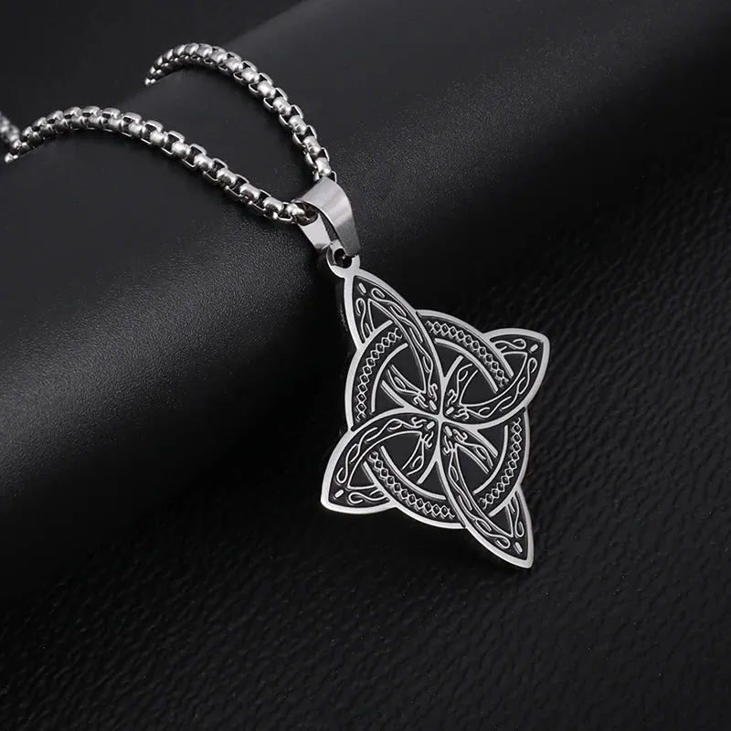 Witchcraft Witch Knot Bracelet Stainless Steel Geometric Cutout Flower Box Chain Cuff Bracelet Women Amulet Jewelry