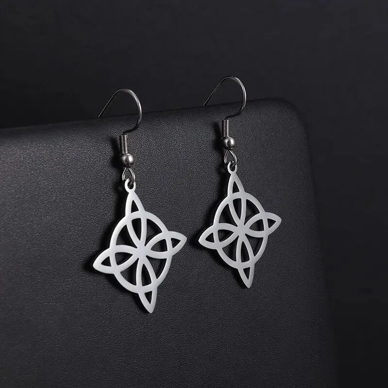 Witchcraft Witch Knot Bracelet Stainless Steel Geometric Cutout Flower Box Chain Cuff Bracelet Women Amulet Jewelry