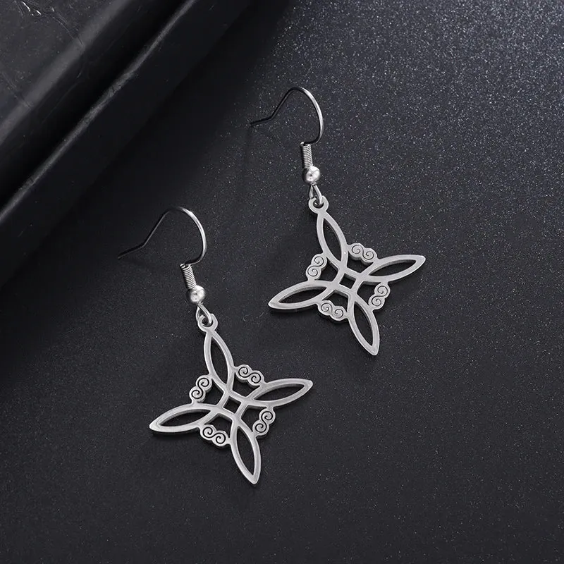 Witchcraft Witch Knot Bracelet Stainless Steel Geometric Cutout Flower Box Chain Cuff Bracelet Women Amulet Jewelry