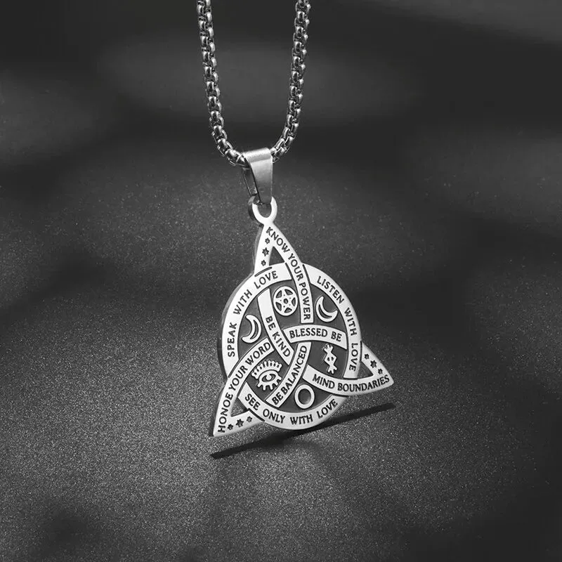 Witchcraft Witch Knot Bracelet Stainless Steel Geometric Cutout Flower Box Chain Cuff Bracelet Women Amulet Jewelry