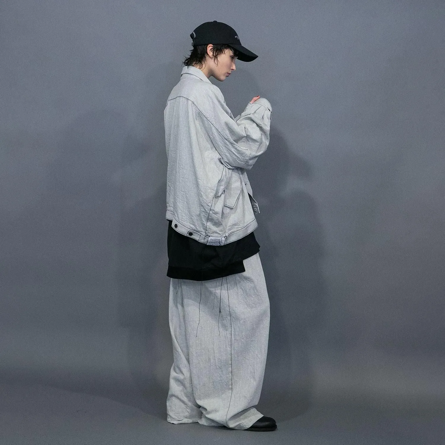 WM06-PT251062 0TH STITCH DENIM WIDE PANTS