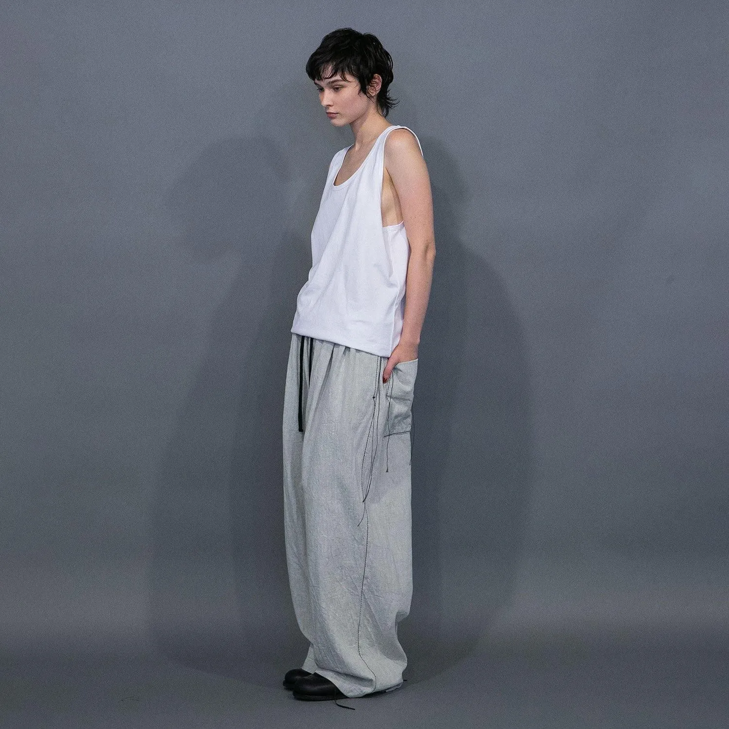 WM06-PT251062 0TH STITCH DENIM WIDE PANTS
