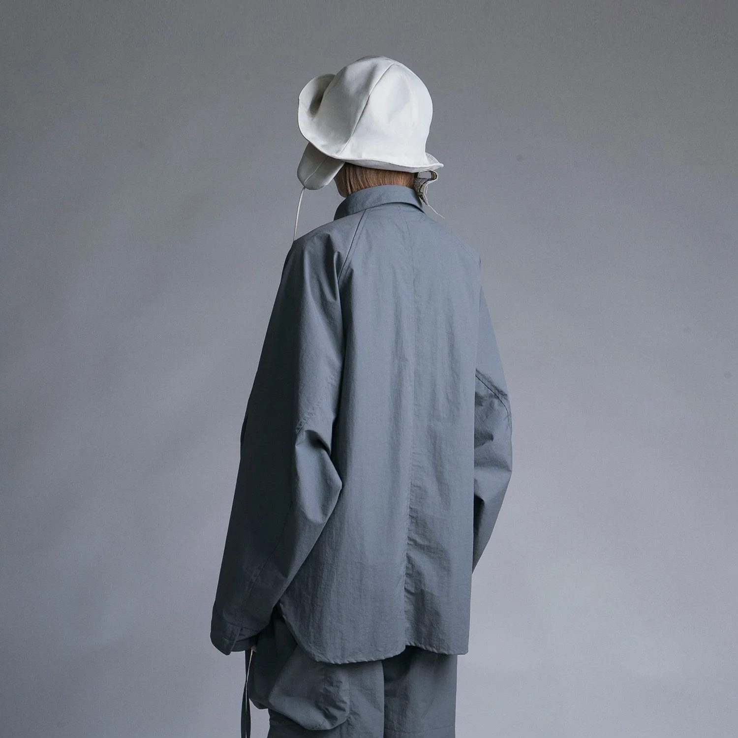 WM07-SH231071 NYLON DYED TAFFETA BIG POCKET SHIRT
