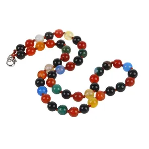 Women's Handmade Gemstone Beaded Necklace 8mm Multicolour Agate