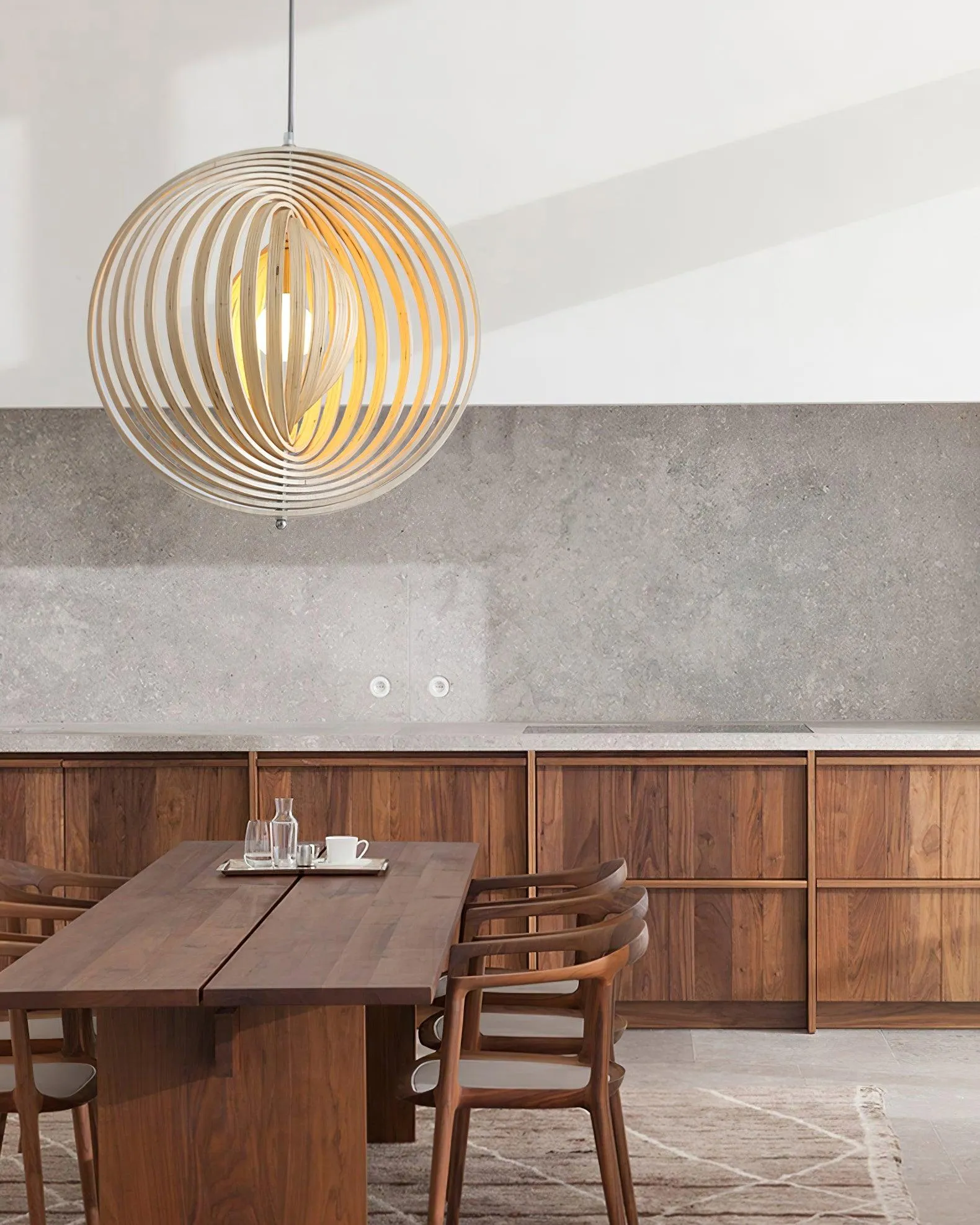Wooden Moon Pendant Lamp