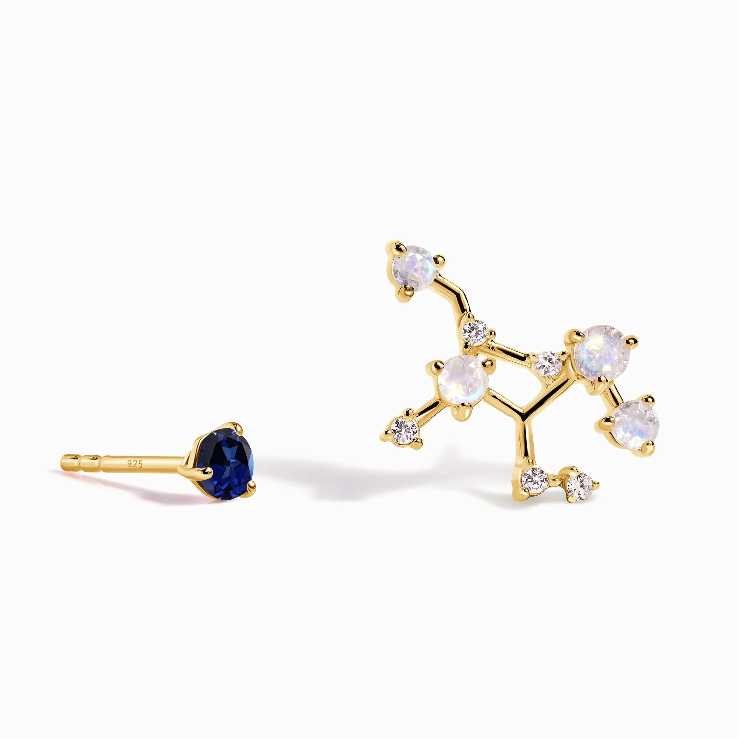 Zodiac Birthstone Studs - Virgo Blue Sapphire