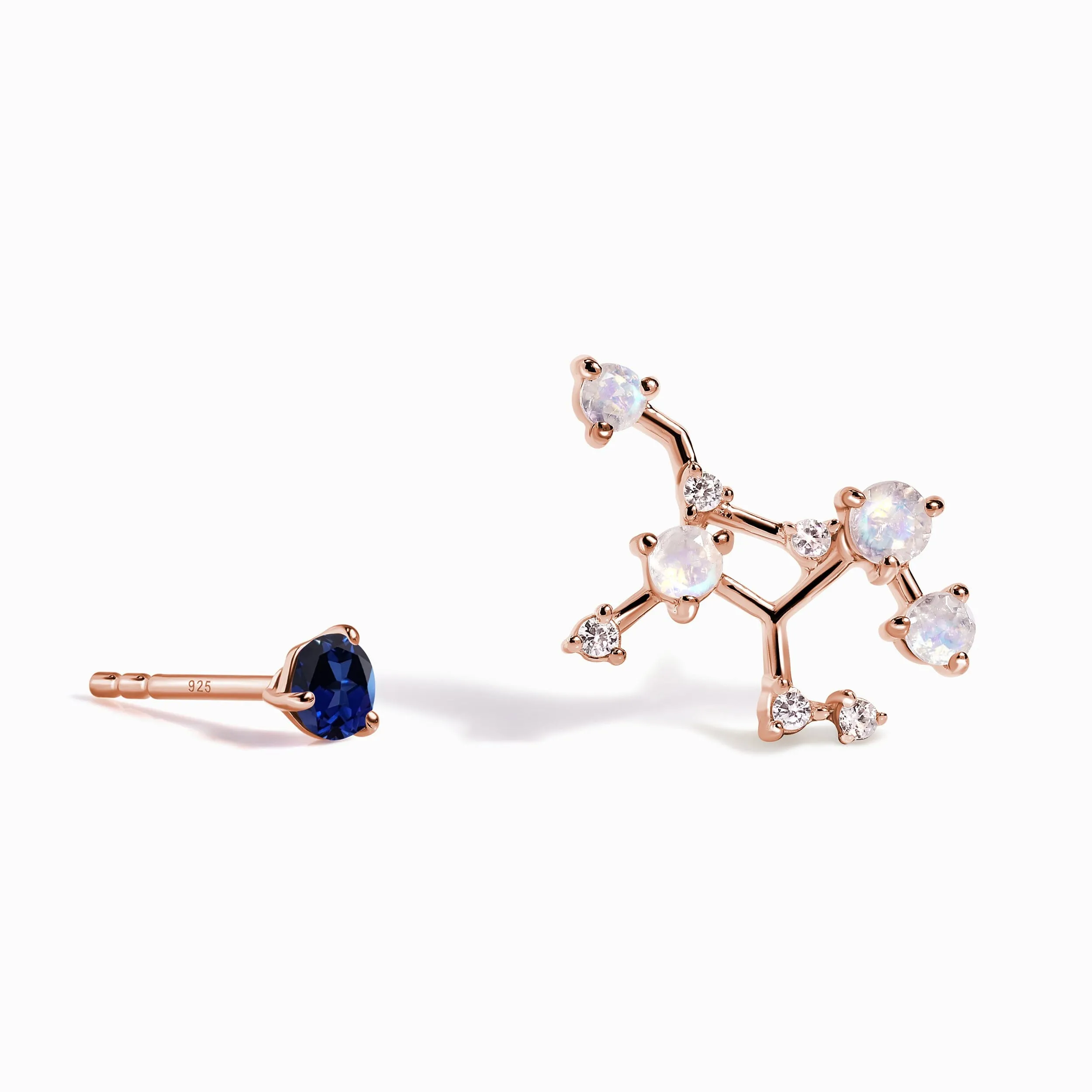 Zodiac Birthstone Studs - Virgo Blue Sapphire