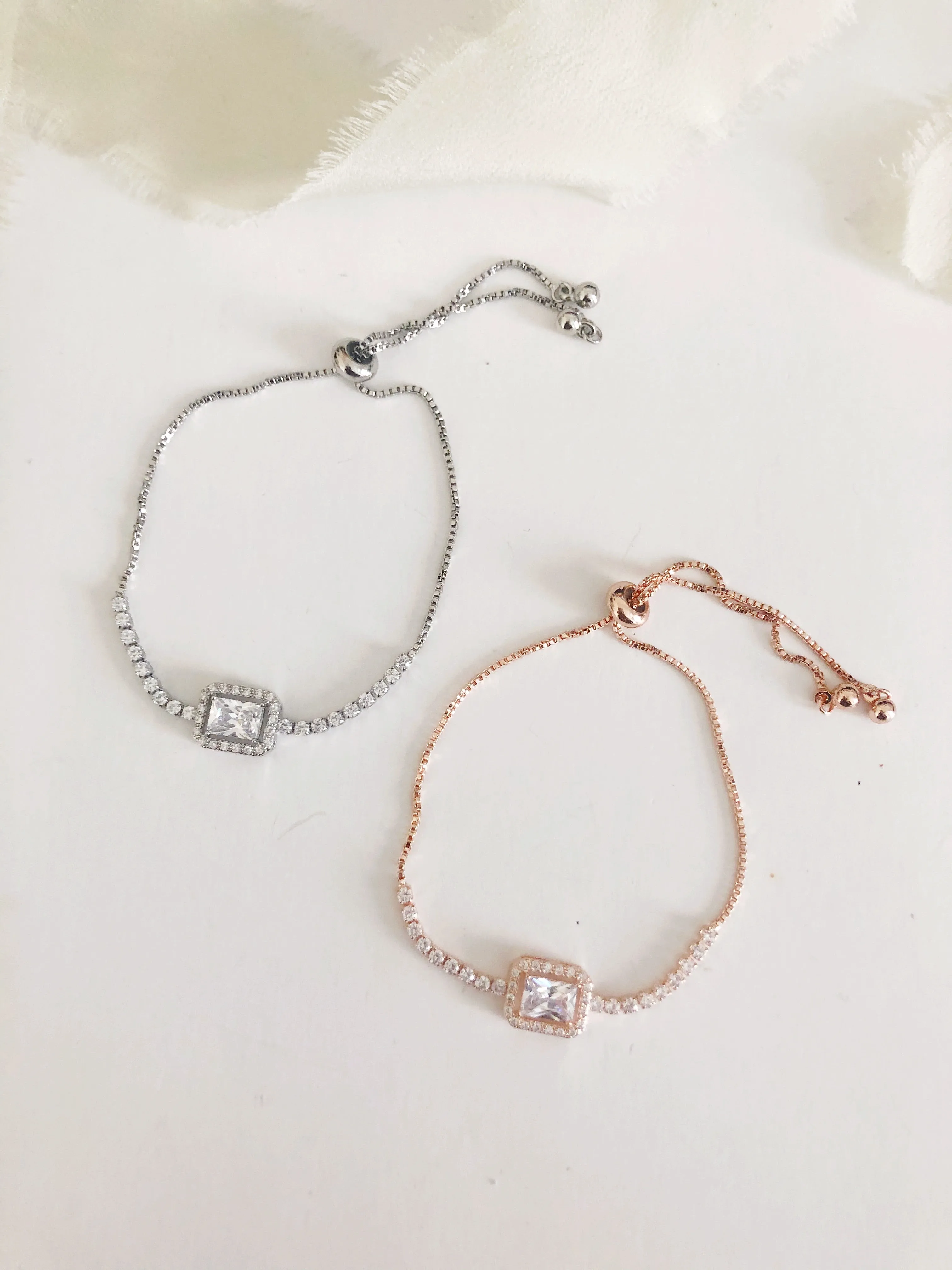 Zoe Emerald Cut Diamond Adjustable Bracelet