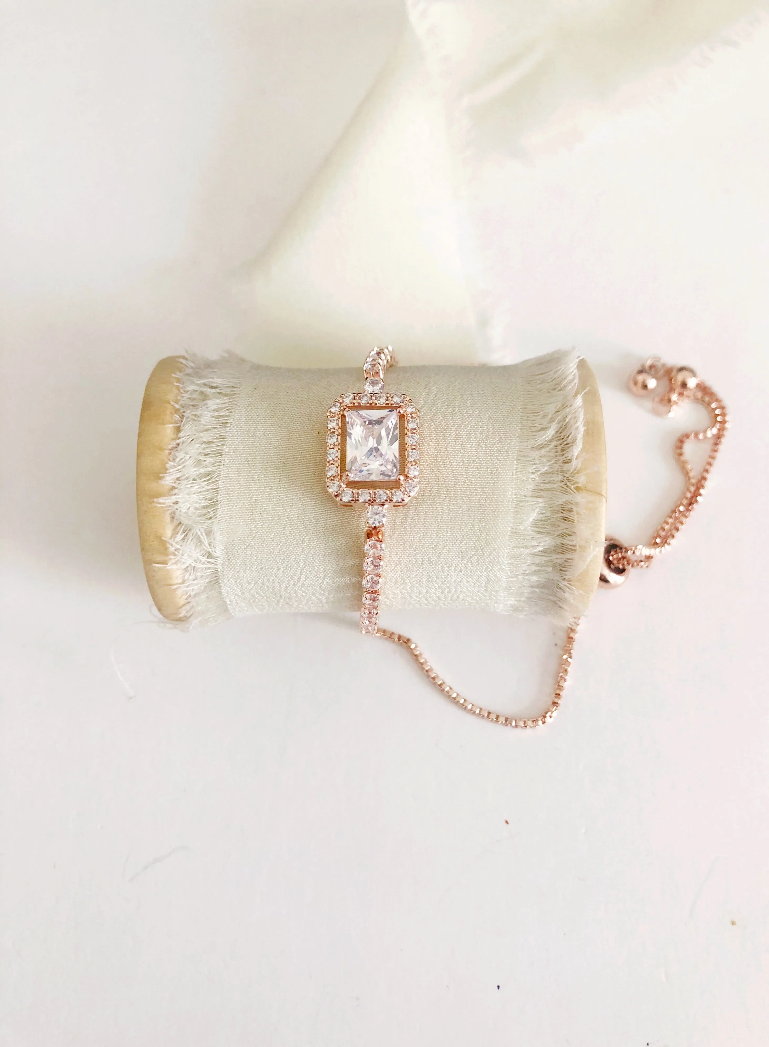 Zoe Emerald Cut Diamond Adjustable Bracelet