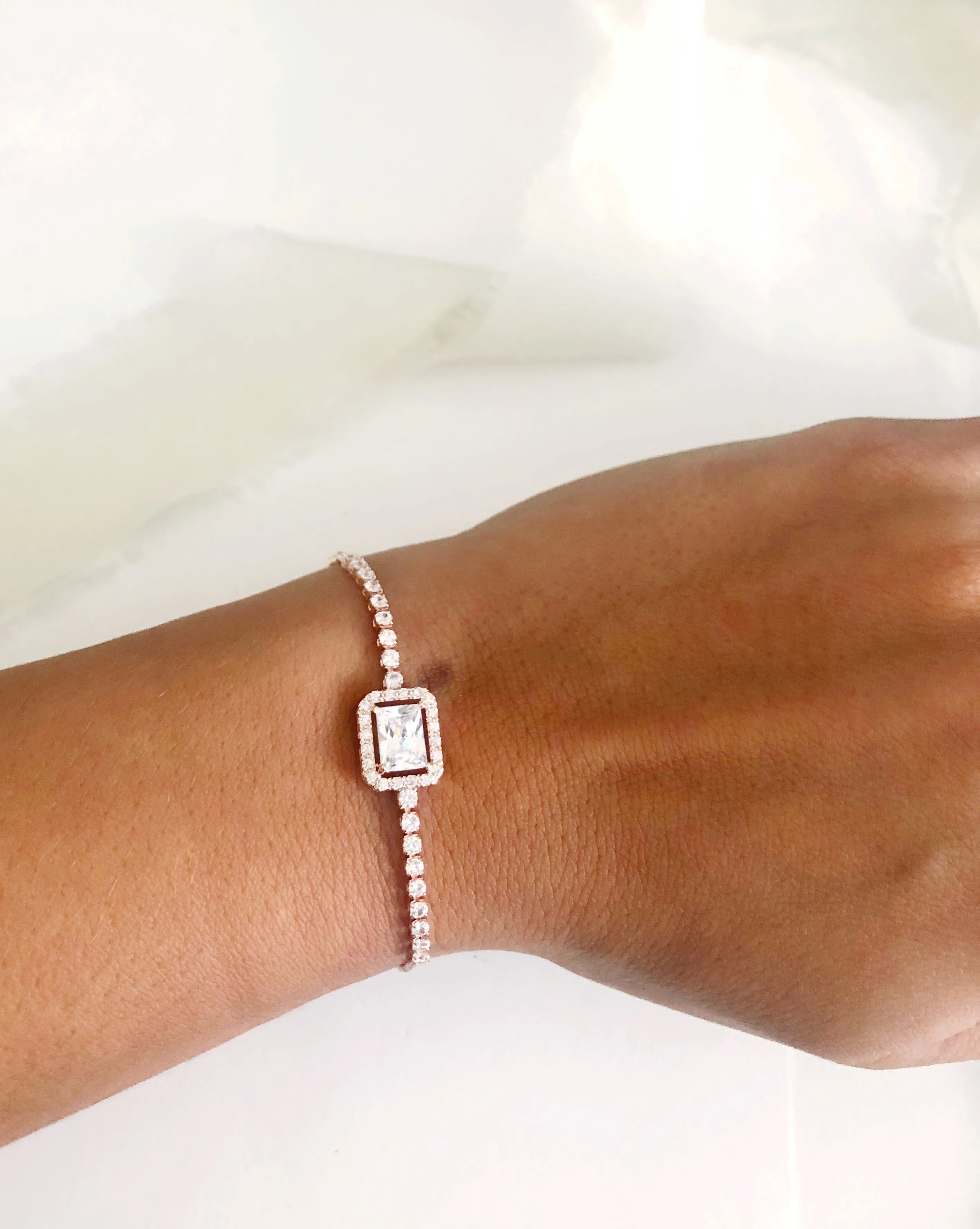 Zoe Emerald Cut Diamond Adjustable Bracelet