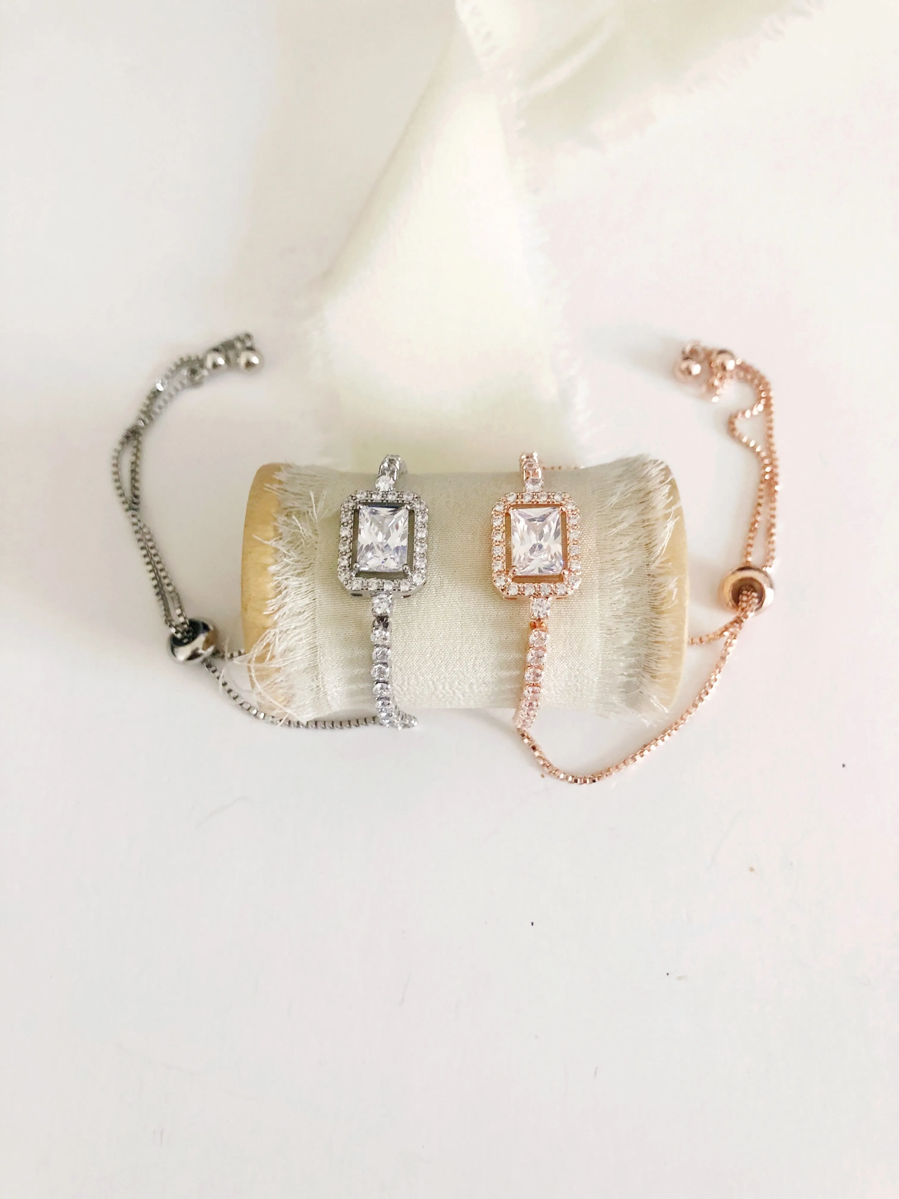 Zoe Emerald Cut Diamond Adjustable Bracelet