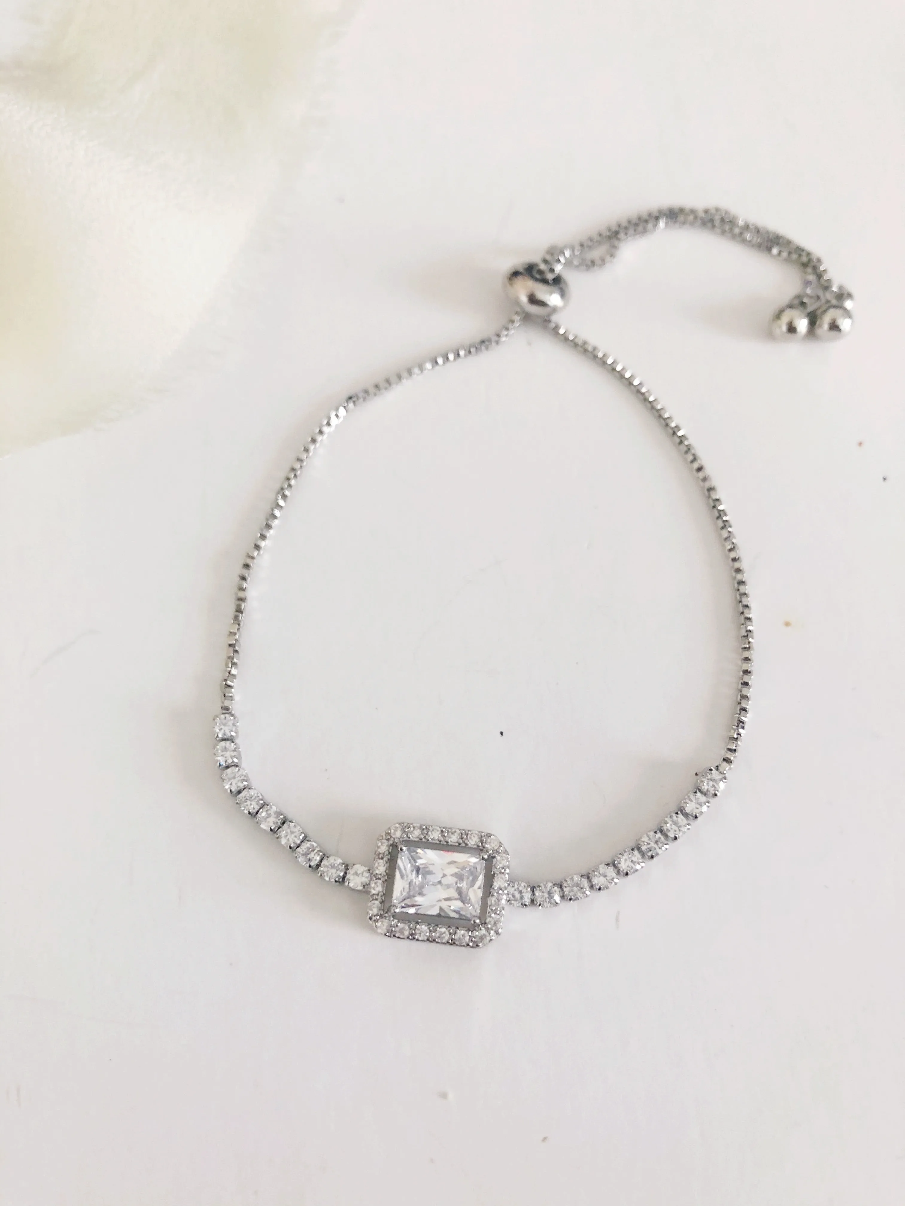Zoe Emerald Cut Diamond Adjustable Bracelet