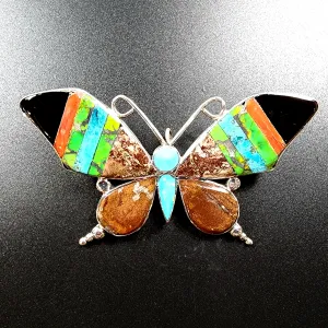 Zuni Inlaid Butterfly Pin/Pendant